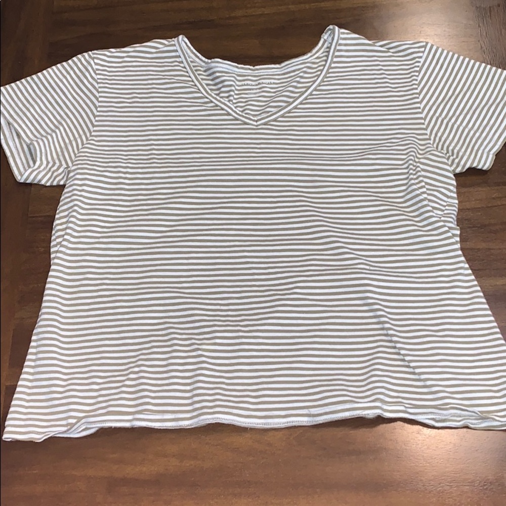 Olive green striped American eagle shirt